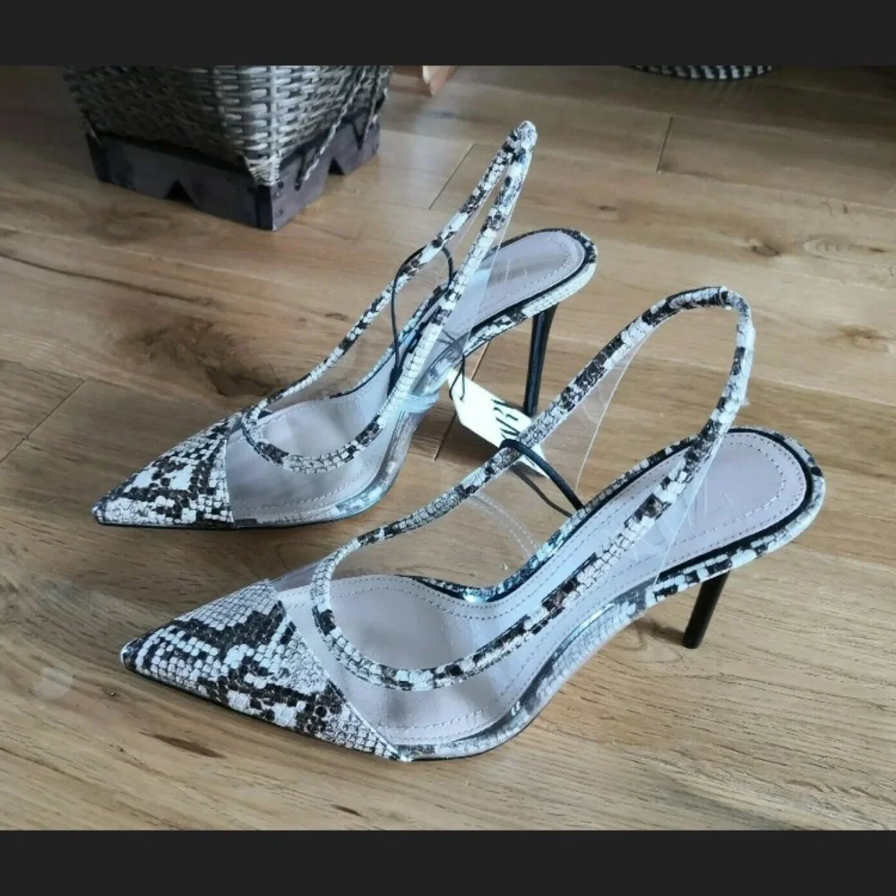 ZARA ANIMAL PRINT VINYL HIGH HEEL SHOES
